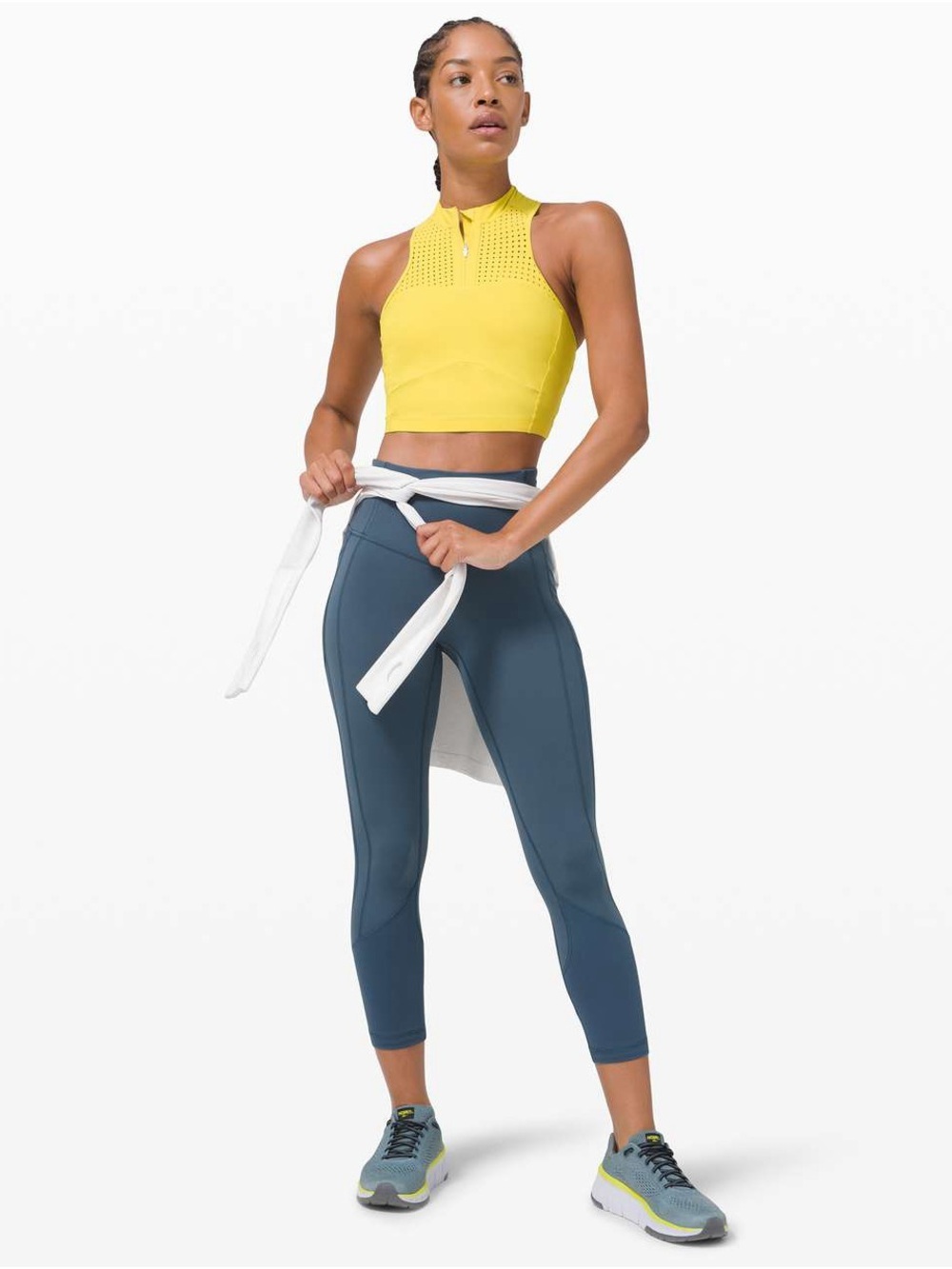 lululemon Unleash Strength Bra Medium Support Zip-Front Crop Top Size 6